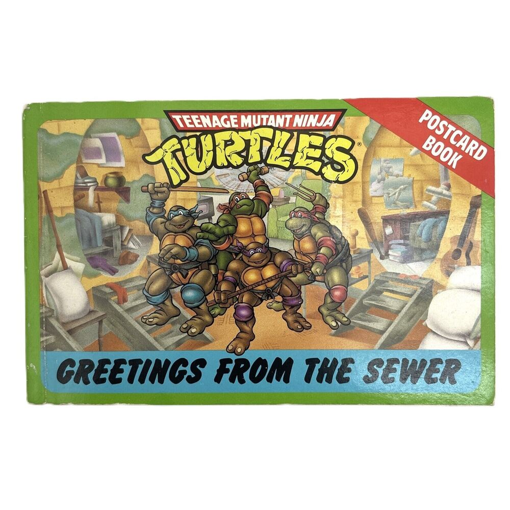 1990 Teenage Mutant Ninja Turtles TMNT Greetings from the Sewer Postcard Book